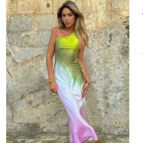 ZARA TIE DYE ASYMMETRIC DRESS - Picture 2 of 16